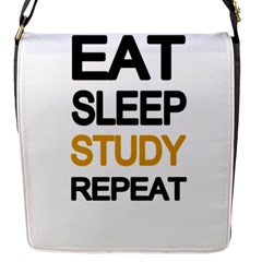 Eat Sleep Study Repeat Flap Messenger Bag (s) by Valentinaart