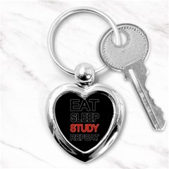 Eat Sleep Study Repeat Key Chains (heart)  by Valentinaart