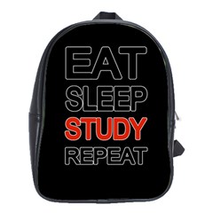 Eat Sleep Study Repeat School Bags(large)  by Valentinaart