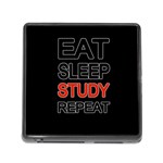 Eat sleep study repeat Memory Card Reader (Square) Front