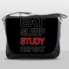 Eat Sleep Study Repeat Messenger Bags by Valentinaart