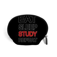 Eat Sleep Study Repeat Accessory Pouches (small)  by Valentinaart