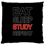 Eat sleep study repeat Large Flano Cushion Case (Two Sides) Front