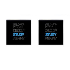 Eat Sleep Study Repeat Cufflinks (square) by Valentinaart