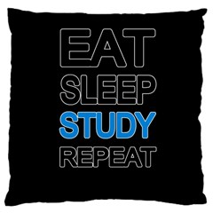 Eat Sleep Study Repeat Large Cushion Case (one Side) by Valentinaart