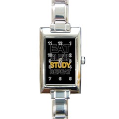 Eat Sleep Study Repeat Rectangle Italian Charm Watch by Valentinaart