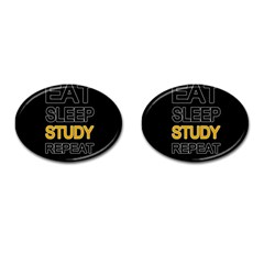 Eat Sleep Study Repeat Cufflinks (oval) by Valentinaart