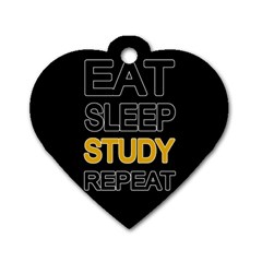 Eat Sleep Study Repeat Dog Tag Heart (one Side)