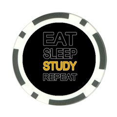 Eat Sleep Study Repeat Poker Chip Card Guard by Valentinaart