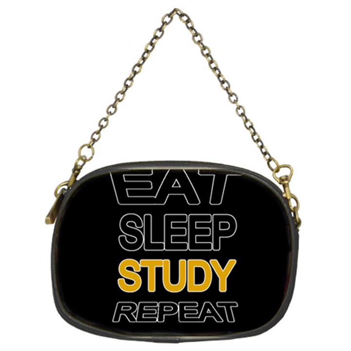 Eat sleep study repeat Chain Purses (Two Sides) 