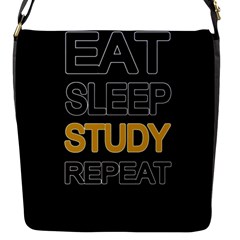 Eat Sleep Study Repeat Flap Messenger Bag (s) by Valentinaart