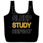 Eat sleep study repeat Full Print Recycle Bags (L)  Front