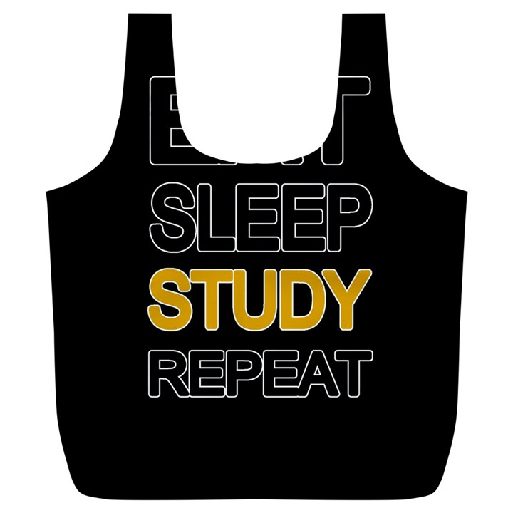 Eat sleep study repeat Full Print Recycle Bags (L) 