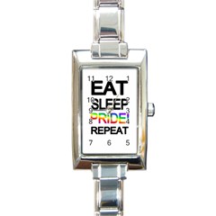 Eat Sleep Pride Repeat Rectangle Italian Charm Watch by Valentinaart