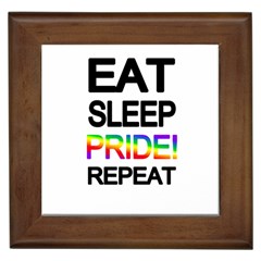 Eat Sleep Pride Repeat Framed Tiles by Valentinaart