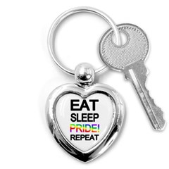 Eat Sleep Pride Repeat Key Chains (heart)  by Valentinaart