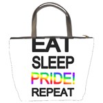 Eat sleep pride repeat Bucket Bags Back