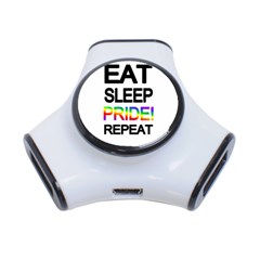 Eat Sleep Pride Repeat 3-port Usb Hub by Valentinaart