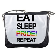 Eat Sleep Pride Repeat Messenger Bags by Valentinaart