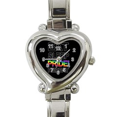 Eat Sleep Pride Repeat Heart Italian Charm Watch by Valentinaart