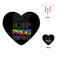 Eat Sleep Pride Repeat Playing Cards (heart)  by Valentinaart