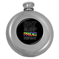 Eat Sleep Pride Repeat Round Hip Flask (5 Oz) by Valentinaart