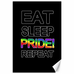 Eat Sleep Pride Repeat Canvas 12  X 18   by Valentinaart