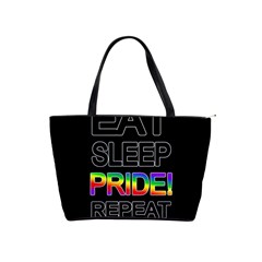 Eat Sleep Pride Repeat Shoulder Handbags by Valentinaart