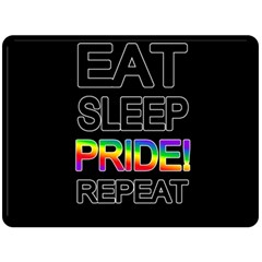 Eat Sleep Pride Repeat Fleece Blanket (large)  by Valentinaart