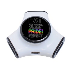 Eat Sleep Pride Repeat 3-port Usb Hub by Valentinaart