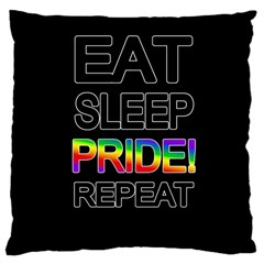 Eat Sleep Pride Repeat Large Cushion Case (one Side) by Valentinaart