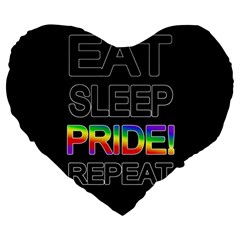 Eat Sleep Pride Repeat Large 19  Premium Heart Shape Cushions by Valentinaart