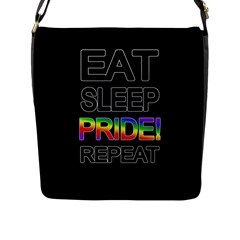 Eat Sleep Pride Repeat Flap Messenger Bag (l)  by Valentinaart