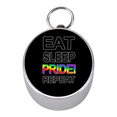 Eat Sleep Pride Repeat Mini Silver Compasses by Valentinaart