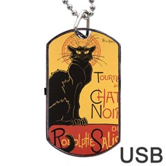 Black Cat Dog Tag Usb Flash (one Side) by Valentinaart