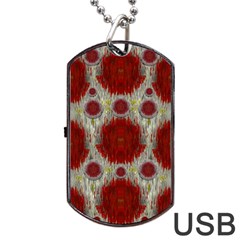 Paint On Water Falls,in Peace And Calm Dog Tag Usb Flash (one Side) by pepitasart