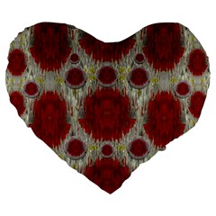 Paint On Water Falls,in Peace And Calm Large 19  Premium Heart Shape Cushions by pepitasart