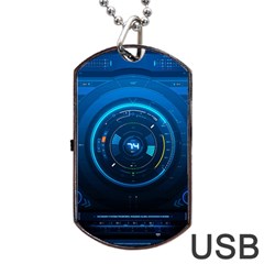 Technology Dashboard Dog Tag USB Flash (One Side)