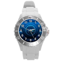 Technology Dashboard Round Plastic Sport Watch (L)