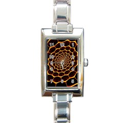 Honeycomb Art Rectangle Italian Charm Watch