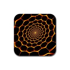 Honeycomb Art Rubber Square Coaster (4 pack) 