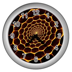 Honeycomb Art Wall Clocks (Silver) 