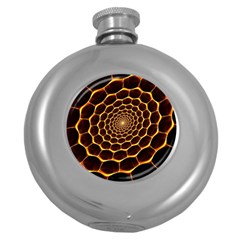 Honeycomb Art Round Hip Flask (5 oz)