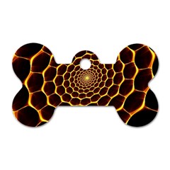 Honeycomb Art Dog Tag Bone (One Side)