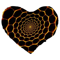 Honeycomb Art Large 19  Premium Heart Shape Cushions