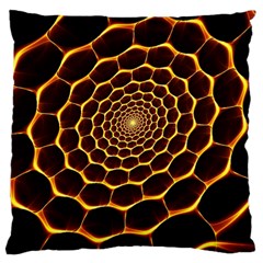 Honeycomb Art Large Flano Cushion Case (One Side)