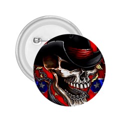 Confederate Flag Usa America United States Csa Civil War Rebel Dixie Military Poster Skull 2.25  Buttons