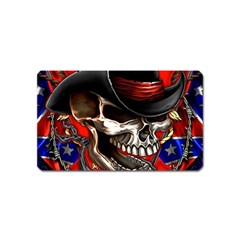 Confederate Flag Usa America United States Csa Civil War Rebel Dixie Military Poster Skull Magnet (Name Card)