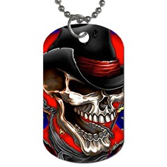 Confederate Flag Usa America United States Csa Civil War Rebel Dixie Military Poster Skull Dog Tag (One Side)