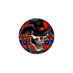 Confederate Flag Usa America United States Csa Civil War Rebel Dixie Military Poster Skull Golf Ball Marker